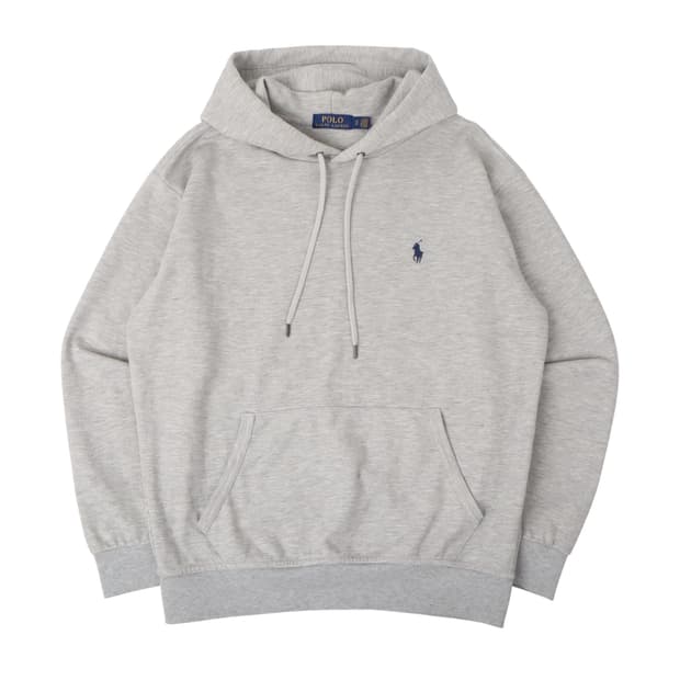 폴로 랄프로렌 헤더 그레이 코튼 폴리 후드티