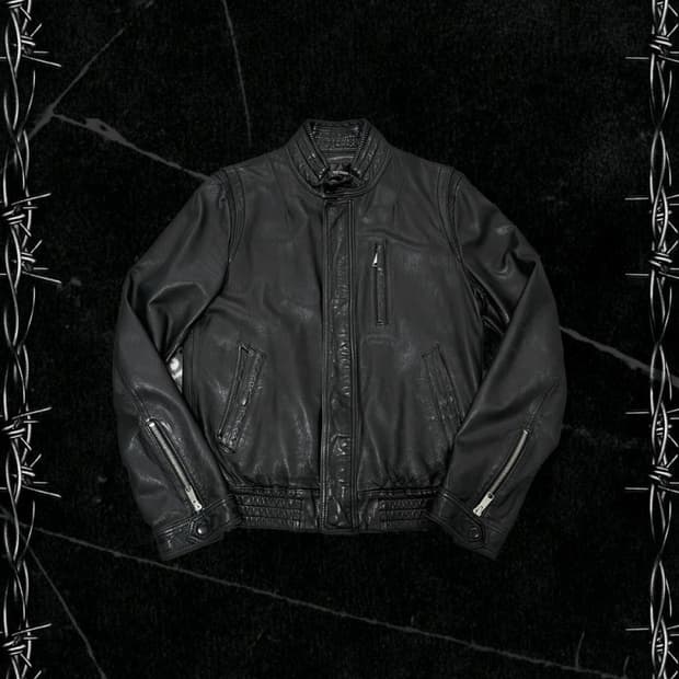 None Black Lambskin Rider Jacket