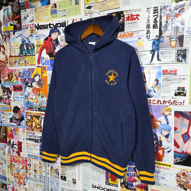 JPN 컨버스 네이비 후리스 후드집업
