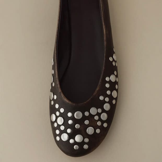 [36,37,38,39]기마구아스 스터드 발레리나 슈즈/브라운