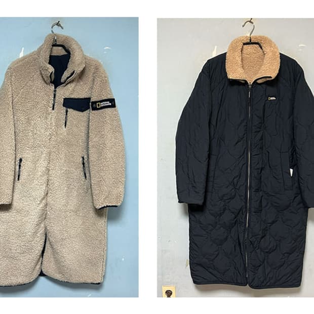 내셔널지오그래픽 남자 롱점퍼 양면 퀼팅 뽀글이 M 95