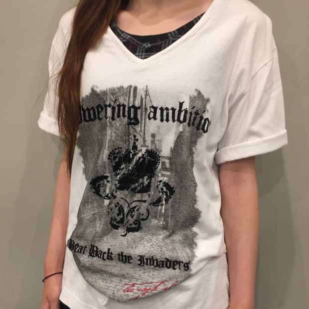 Mindgame Gothic Print White T-Shirt