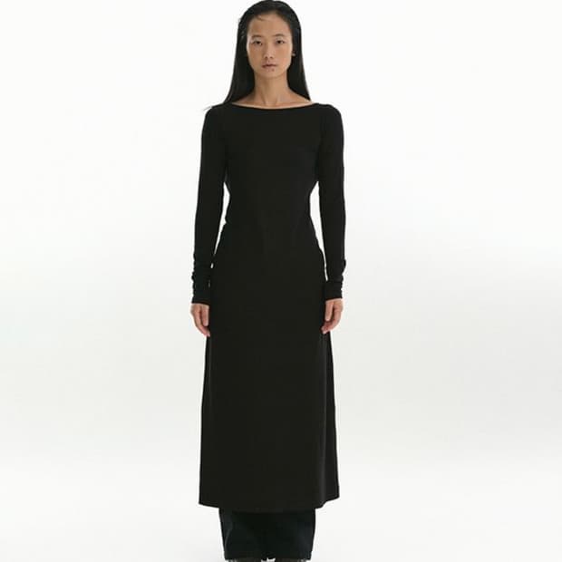 리포스 back drape jersey dress 