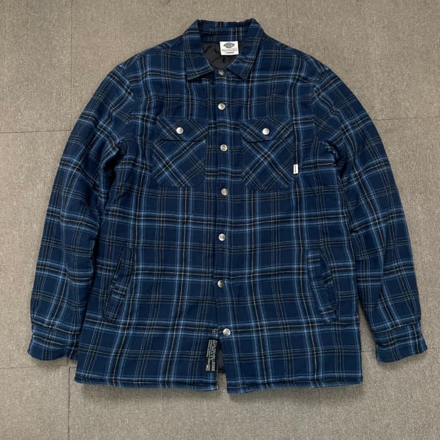 디키즈 체크 패딩 셔츠 자켓 m 