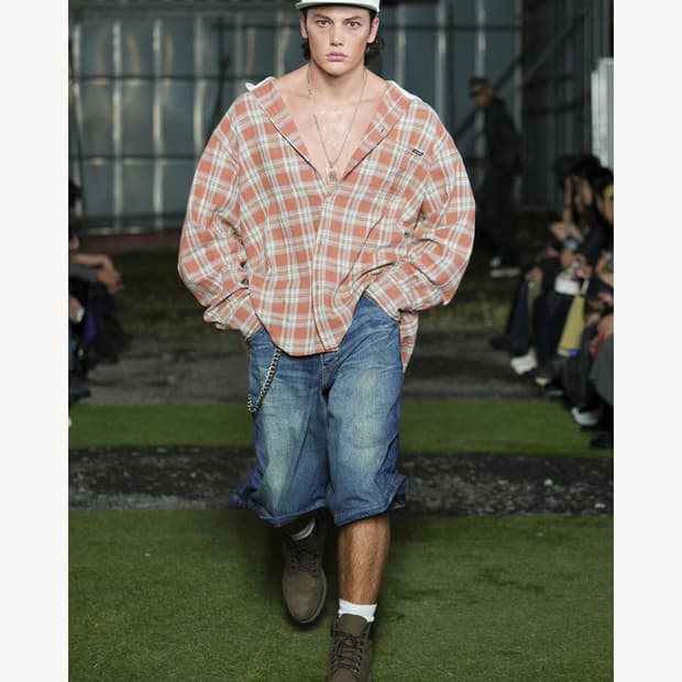 [M] 카미야 후디드 체크 셔츠 25ss