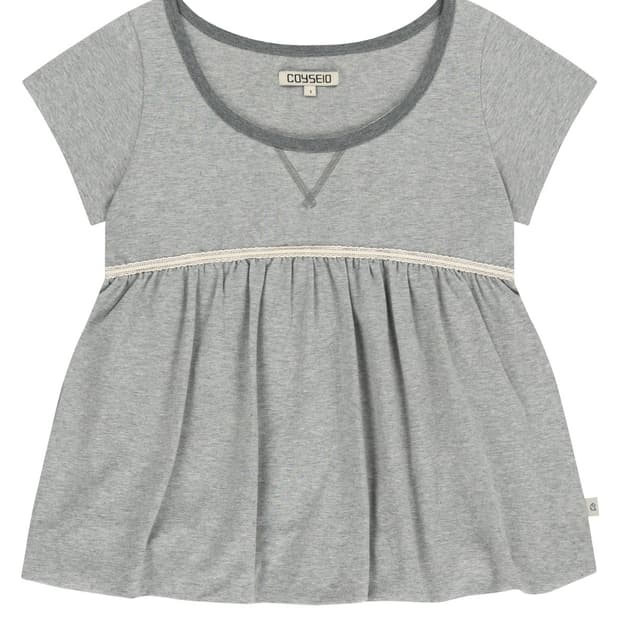 COYSEIO 레이스 벌룬 티셔츠 멜란지그레이 2 size