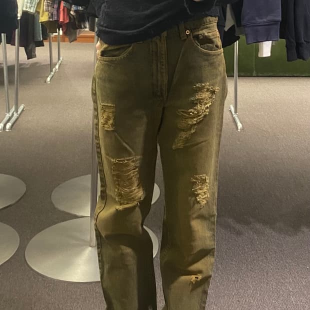 31x30)리바이스 505 옐로우 워싱 데님팬츠