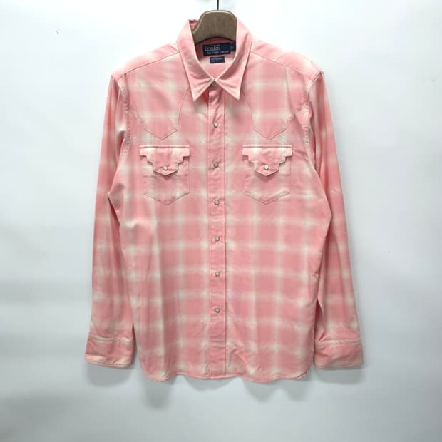 폴로 랄프로렌 핑크 섀도우 체크 웨스턴 셔츠 (105)