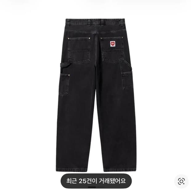 칼하트 WIP 내쉬 루즈 핏 더블 니 팬츠 블랙 스톤 워시드 M