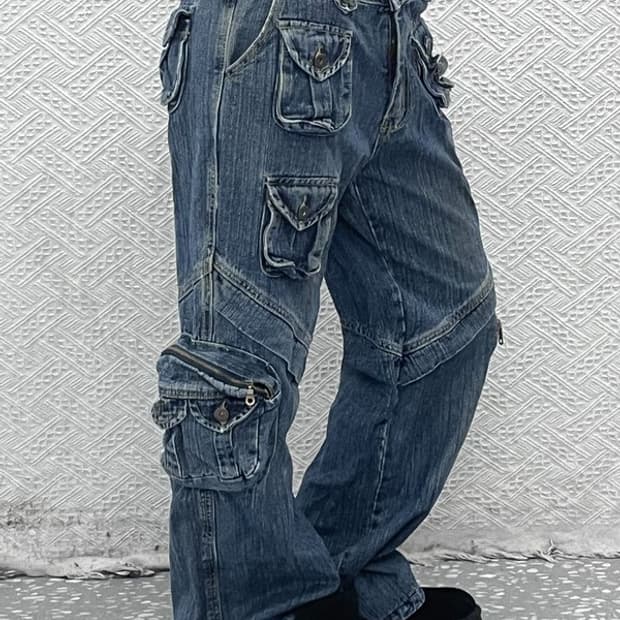 카르뱅 올드스쿨 스트릿 힙합 멀티포켓 워크 카고팬츠 32인치 C08952