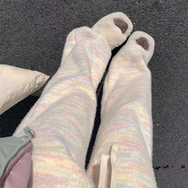 (s) 솜사탕깔 레인보우 밴딩 기모팬츠