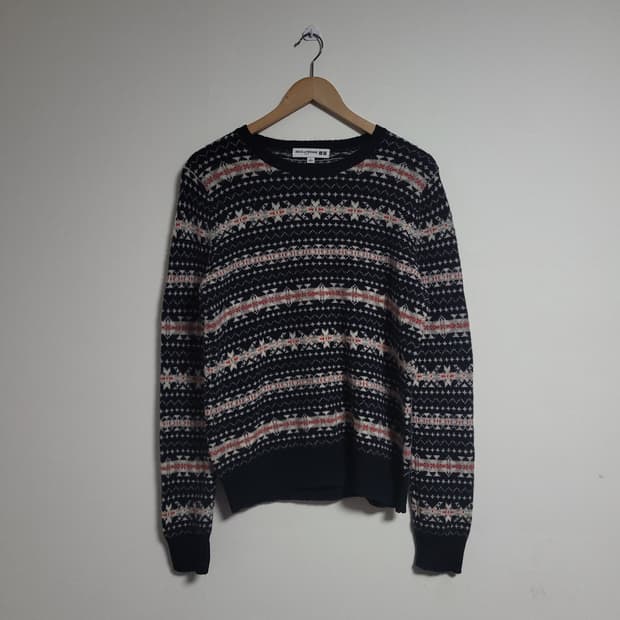 (L) 유니클로 X 이네스 드 라 프레상쥬 페어아일 패턴 니트 울