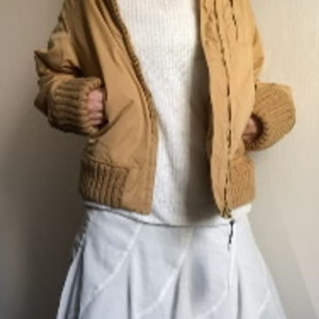 (택포/ 찐막세일)골지 믹스드 하이넥 자켓