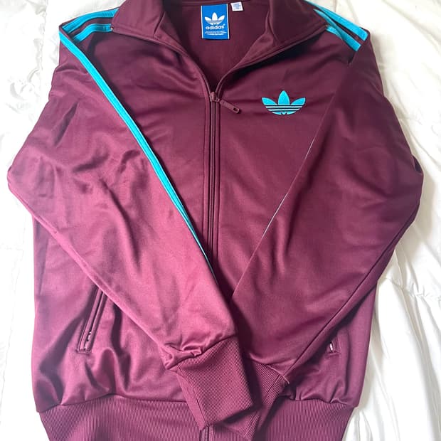 아디다스 버건디 와인 마룬 스카이블루 파이어버드 져지