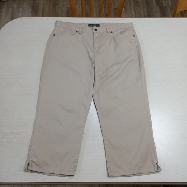 36 RALPH LAUREN 면 7부 반바지 연베이지 36-452