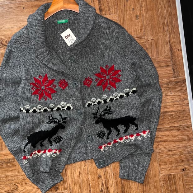 빈티지 모 니트 가디건