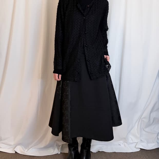 Punching Lace Cardigan – Black