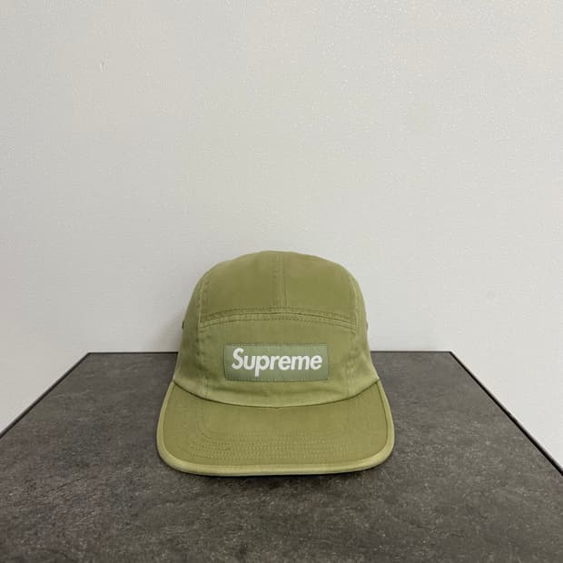 (OS) 슈프림 박스로고 캠프캡 모자 워시드 올리브 카키