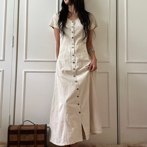 캘리포니아 골드 러쉬 Engineer Button maxi dress