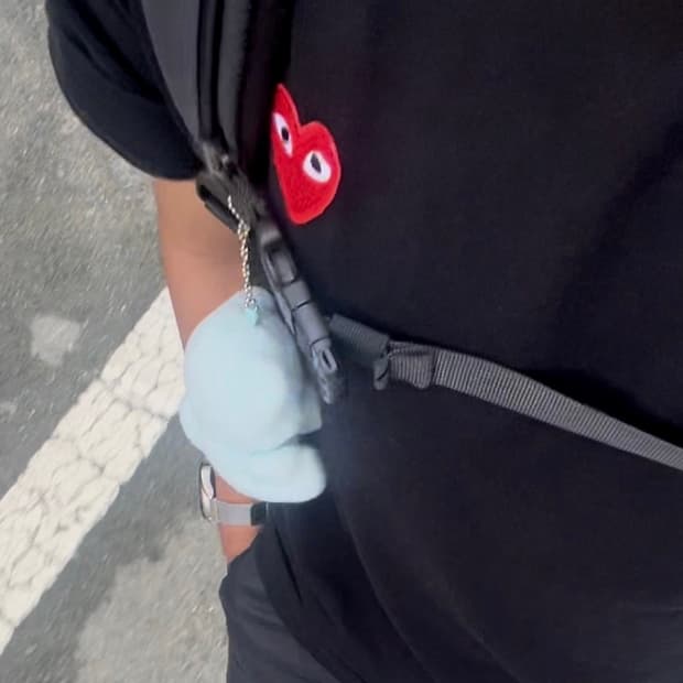 플레이 꼼데가르송 레드 하트 티셔츠 블랙 XL