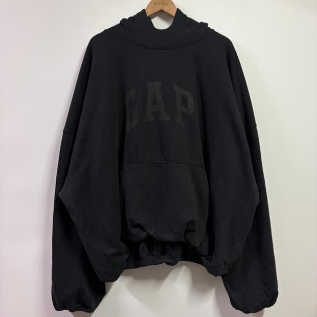 [XL] 이지 갭 도브 후드 워시드 블랙