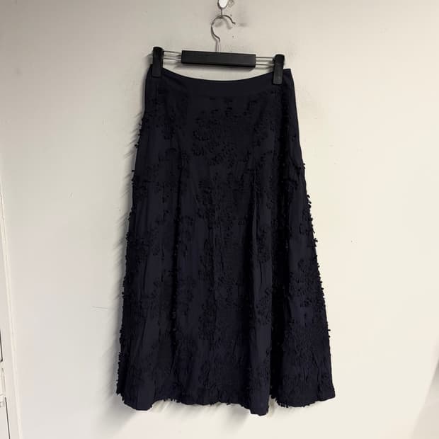 HIROKO BIS textured cotton skirt purple 