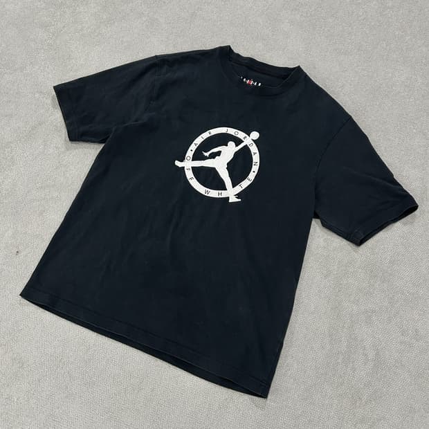 오프화이트 X 조던 반팔 티셔츠 블랙 m