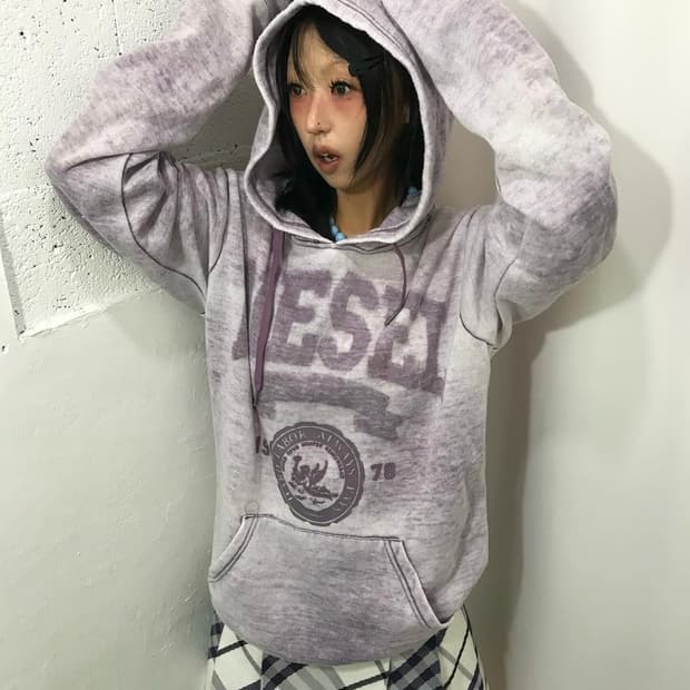 Diesel Washed Logo Hoodie
