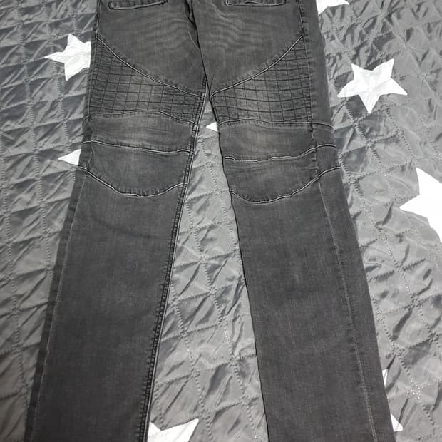 WBD진스 슬림핏 스판 바이크 데님팬츠 흑청 (31~32)