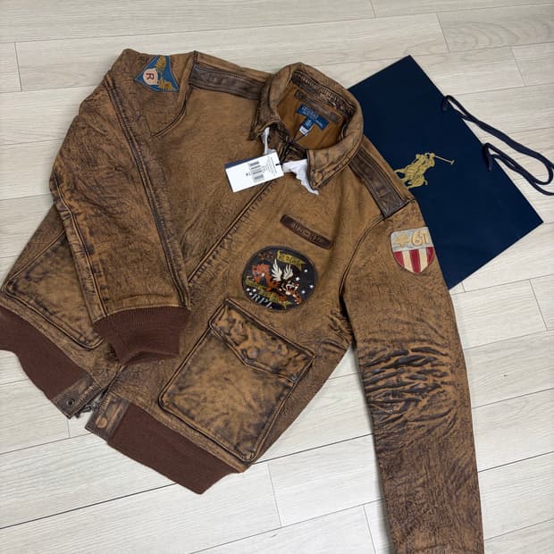 폴로 랄프로렌 a-2 플라잉 타이거 가죽 자켓 M 새상품