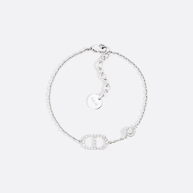 (정품/새상품) 디올 Petit CD 팔찌 실버 크리스탈 풀박스