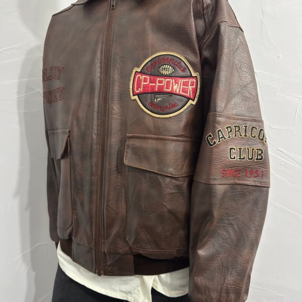 capricorn club heavy leather jacket