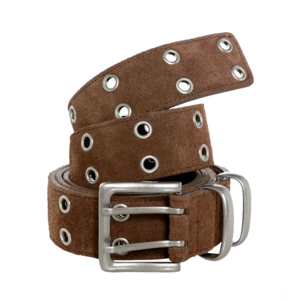 카미엔 MJD 더블 홀 벨트 스웨이드 브라운