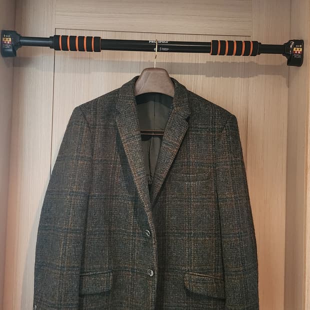 해리스트위드 그린체크 자켓 L