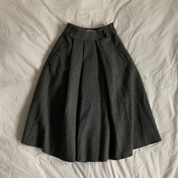 그레이 울 스커트