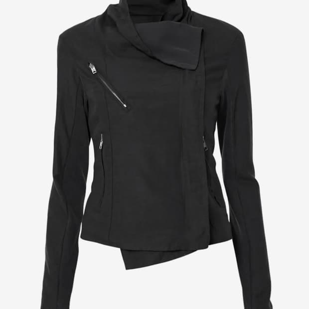 플레어업 Asymmetrical Biker Jacket black