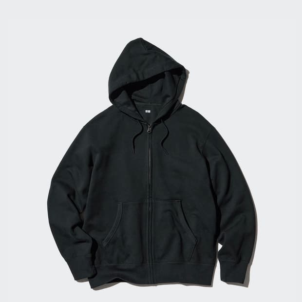 유니클로 스웨트풀집파카 블랙 XL