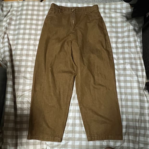 브라운브레스 와이드 팬츠 브라운 L 갈색 와이드 프린팅 턱