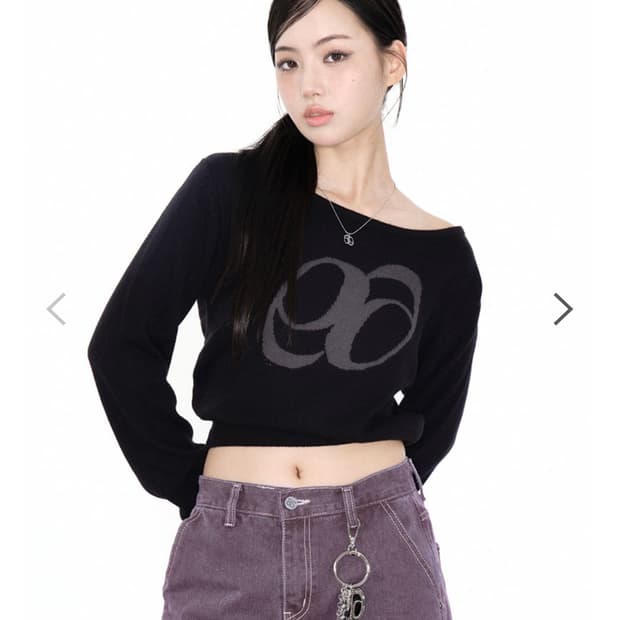 애즈온 BOAT NECK KNIT / BLACK  