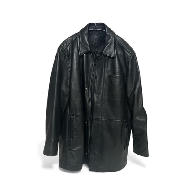 Balanciaga leather car coat