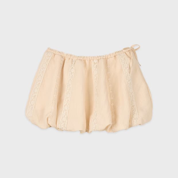 Lace Balloon Mini Skirt (Apricot)