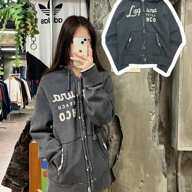 홀리스터 후드집업 그레이 M #csz784