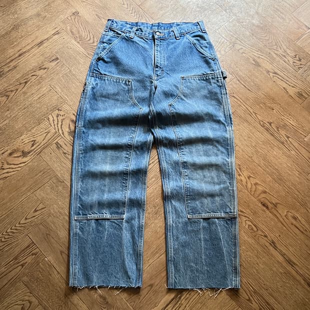 [32]칼하트 USA 빈티지 워싱 컷오프 더블니 워크 데님 팬츠