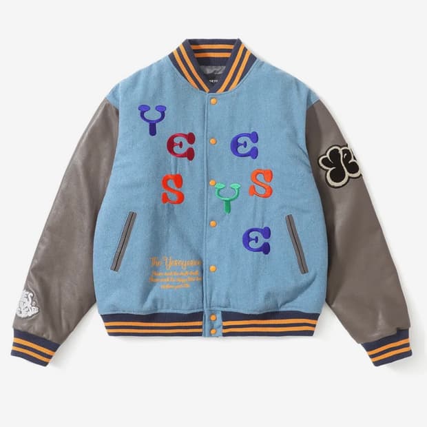 예스아이씨 Mobile Varsity Jacket Sky Blue
