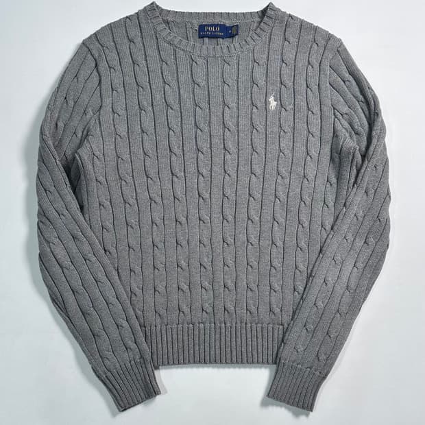 폴로 랄프로렌 그레이 케이블 니트