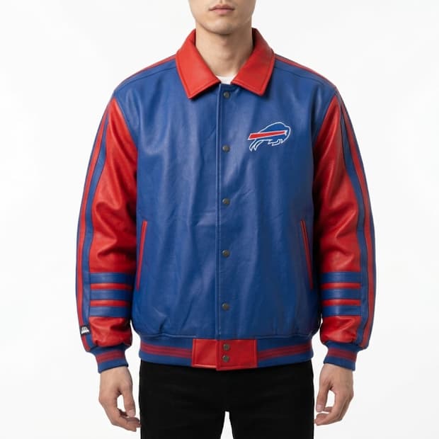 1992년 빈티지 Buffalo Bulls 가죽 재킷