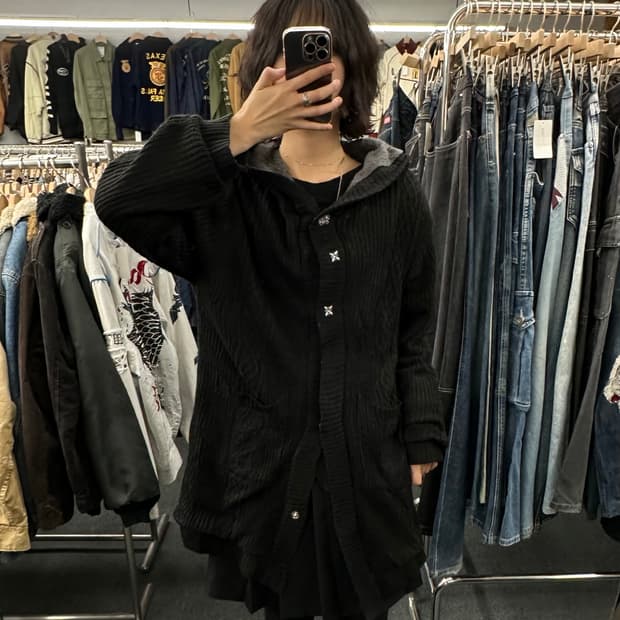 OS)엑시즈팜 y2k 롱 가디건