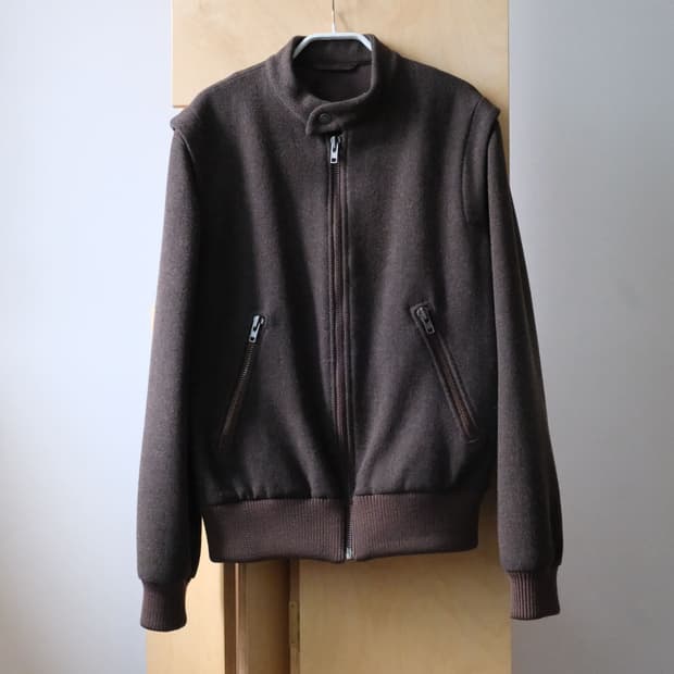 08aw Wool Blend Stand Zip Jacket