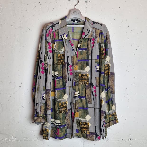 JPN 빈티지 패턴 셔츠 블라우스