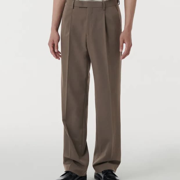 와이드 히든 밴딩 슬랙스(더스티 베이지)